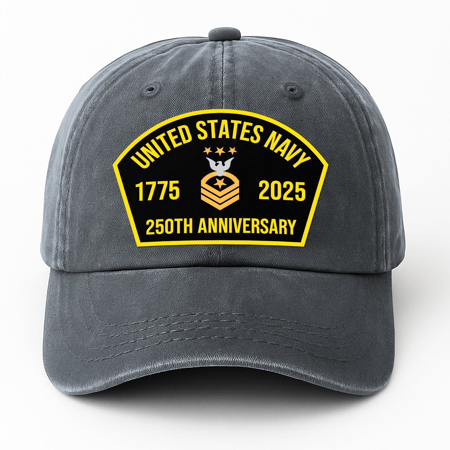 Custom Ranks & Text Premium Washed Denim Cap DC008