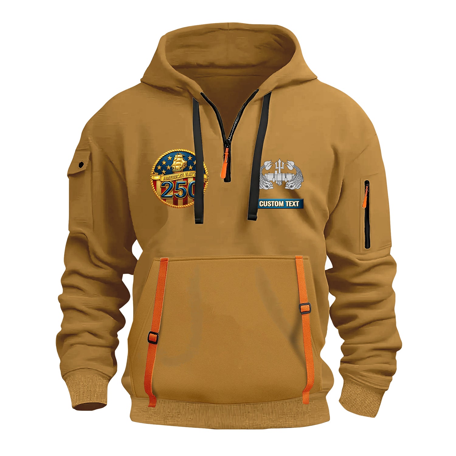 Personalized US Navy Quater Zip Hoodie JQZ06