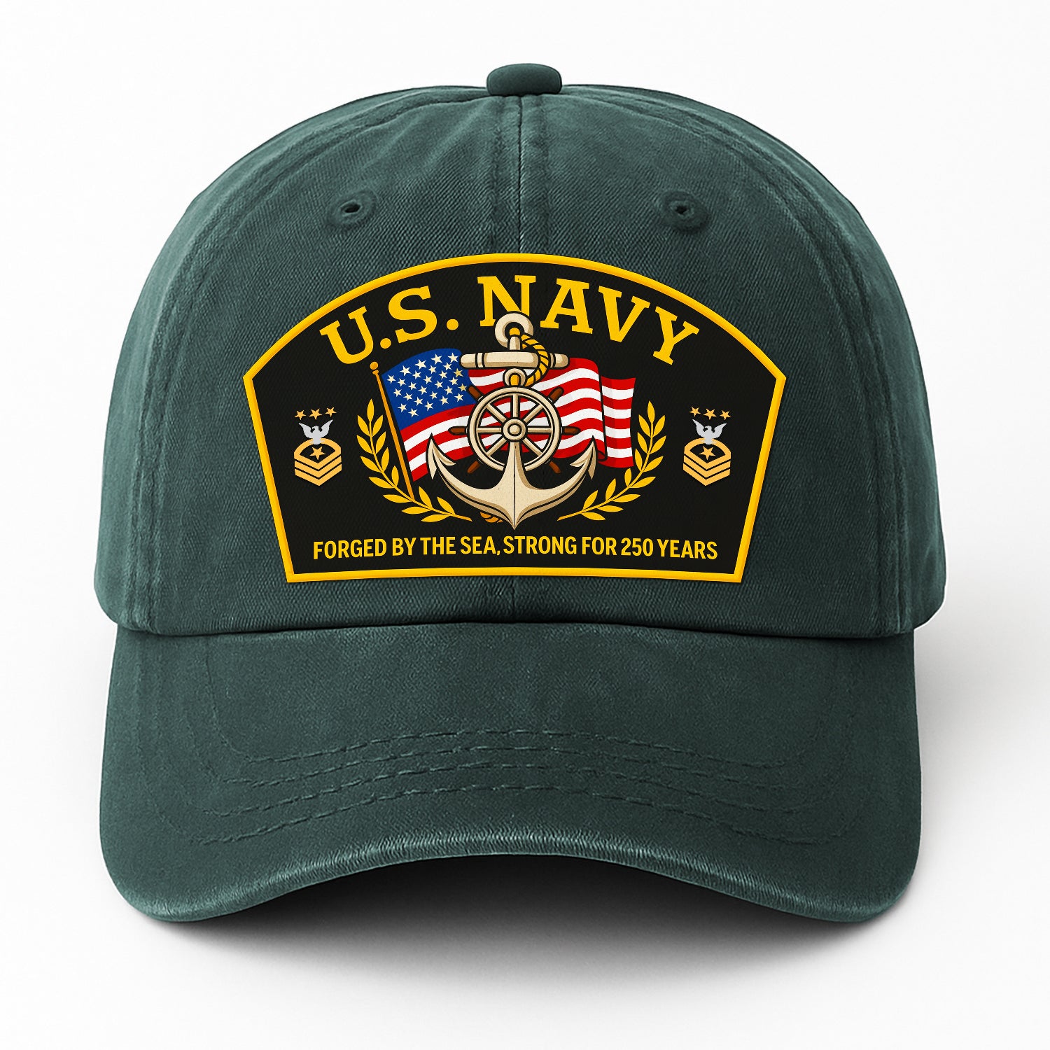 Custom Ranks & Text Premium Washed Denim Cap DC013