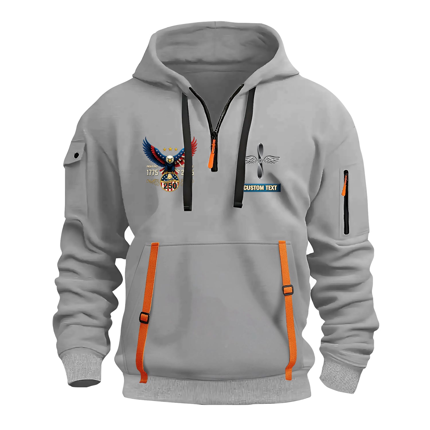 Personalized US Navy Quater Zip Hoodie JQZ05