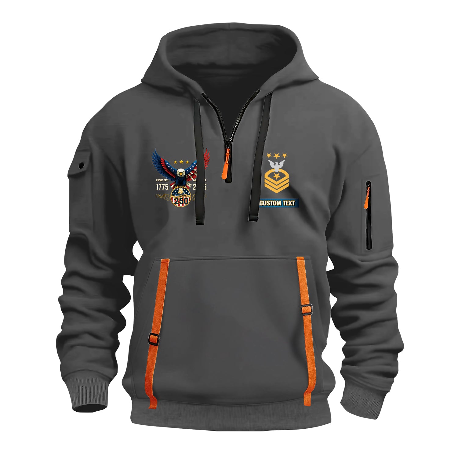 Personalized US Navy Quater Zip Hoodie JQZ05