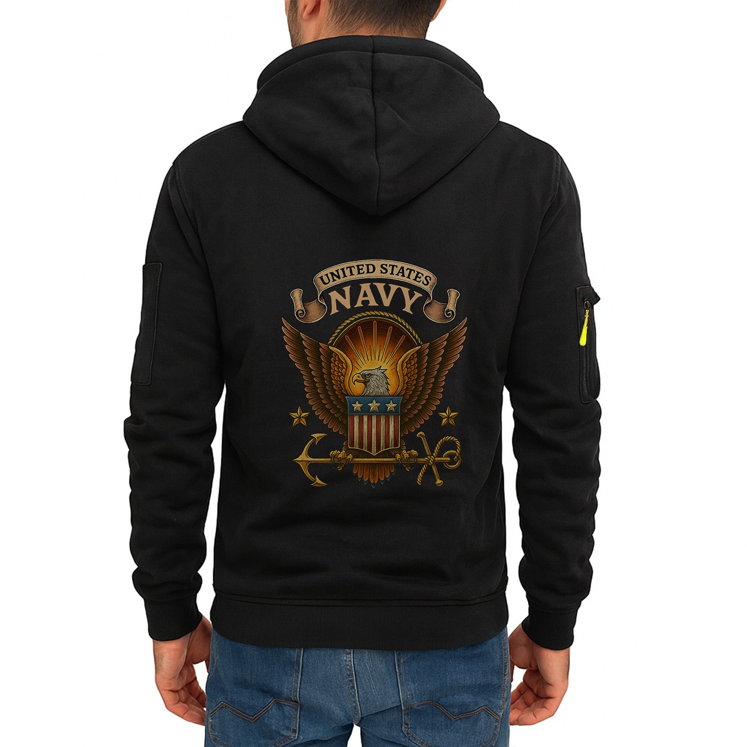 Personalized US Navy Quarter Zip Hoodie TQZ08
