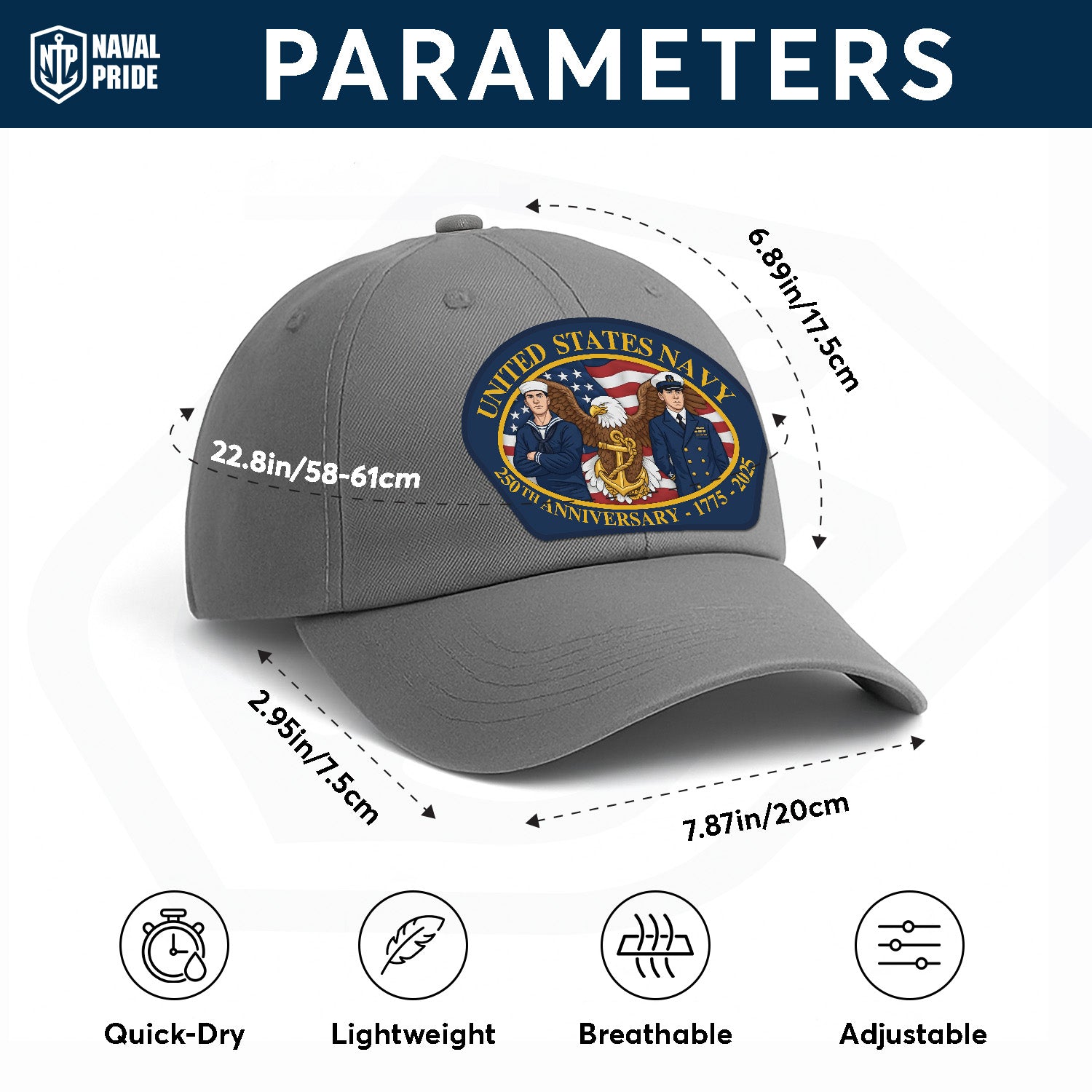 United Stetes Navy 250th Anivesary Premium Washed Denim Cap