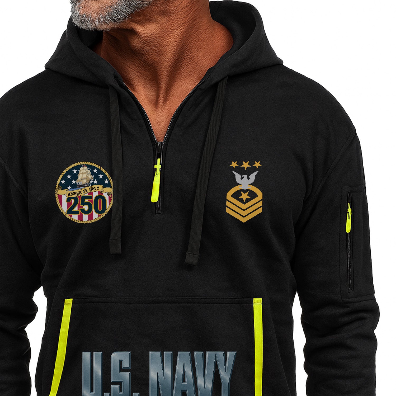 Personalized US Navy Quarter Zip Hoodie TQZ07