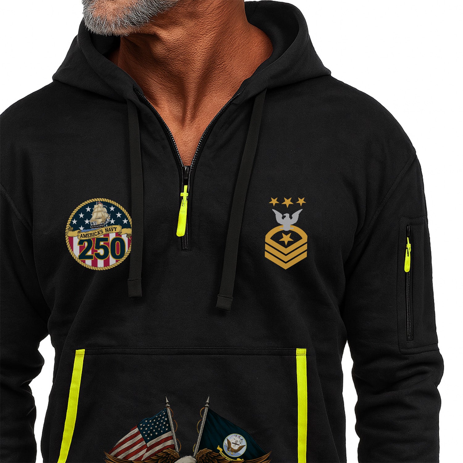 Personalized US Navy Quarter Zip Hoodie TQZ06