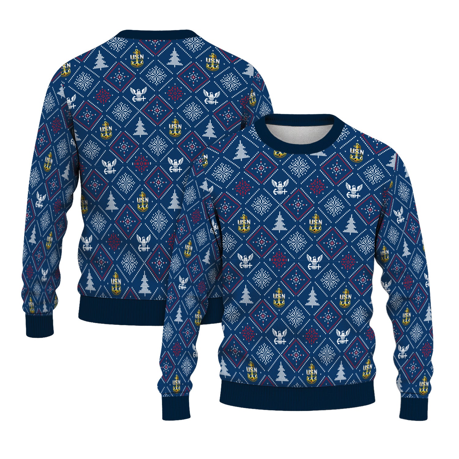 Personalized US Navy Christmas Ugly Sweater UST017