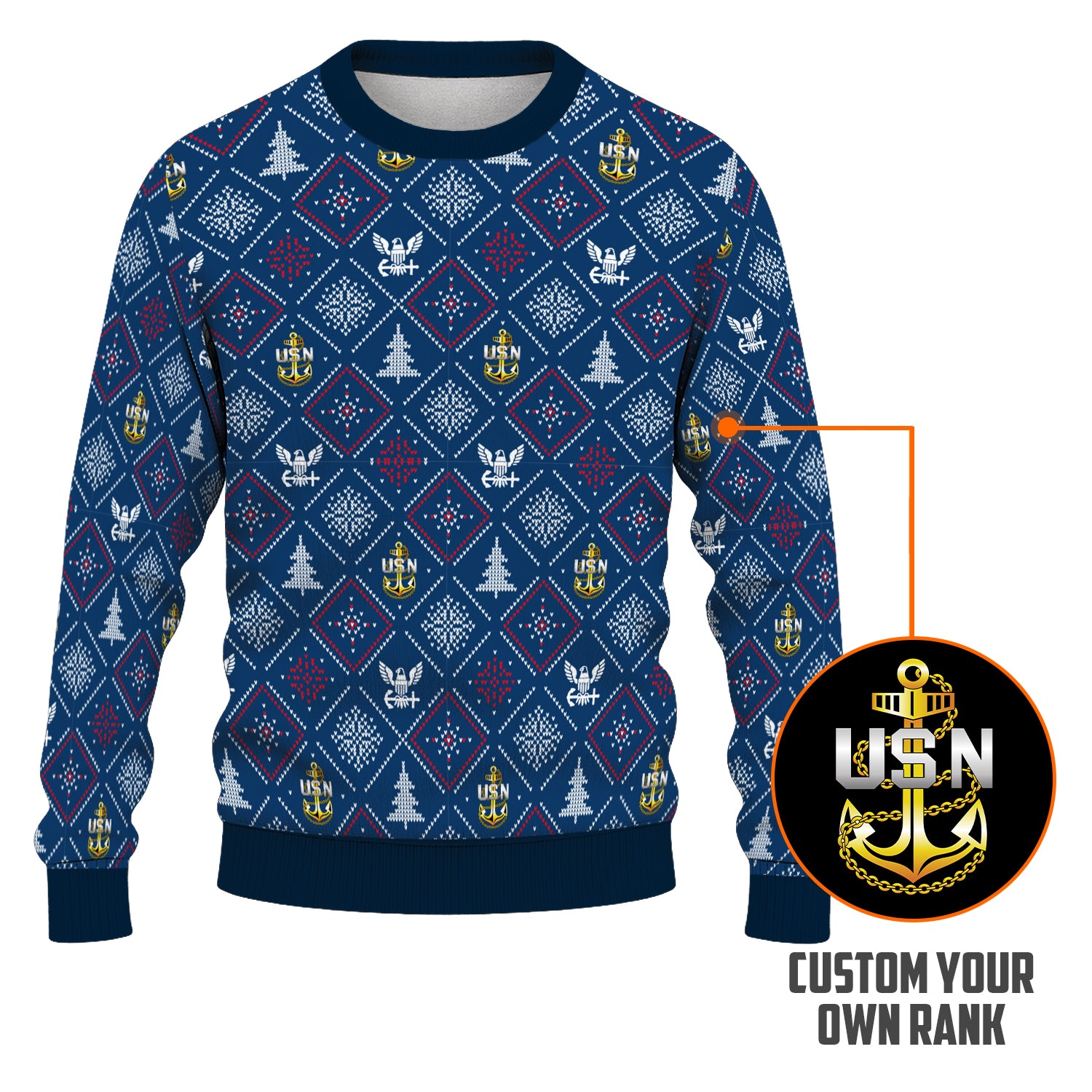 Personalized US Navy Christmas Ugly Sweater UST017