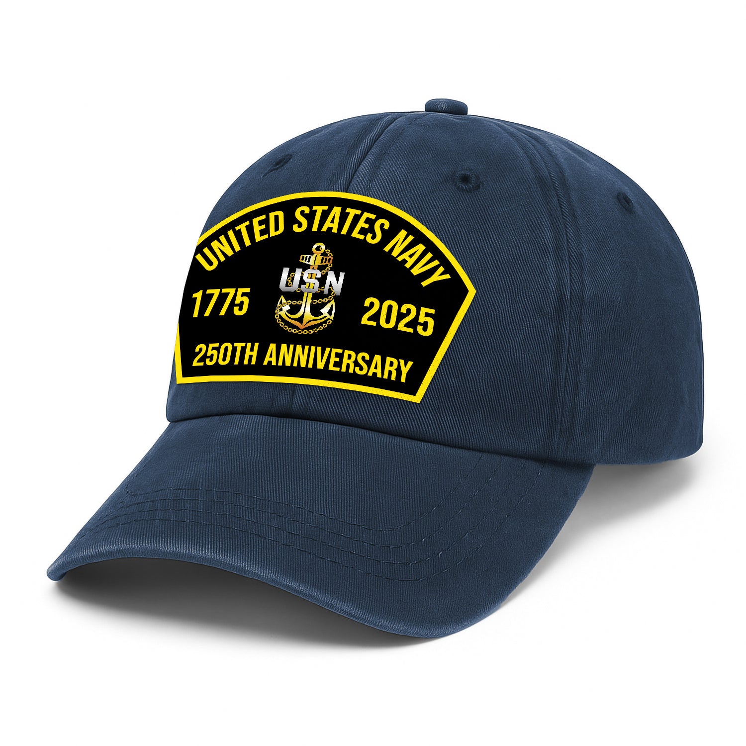 Custom Ranks & Text Premium Washed Denim Cap DC008