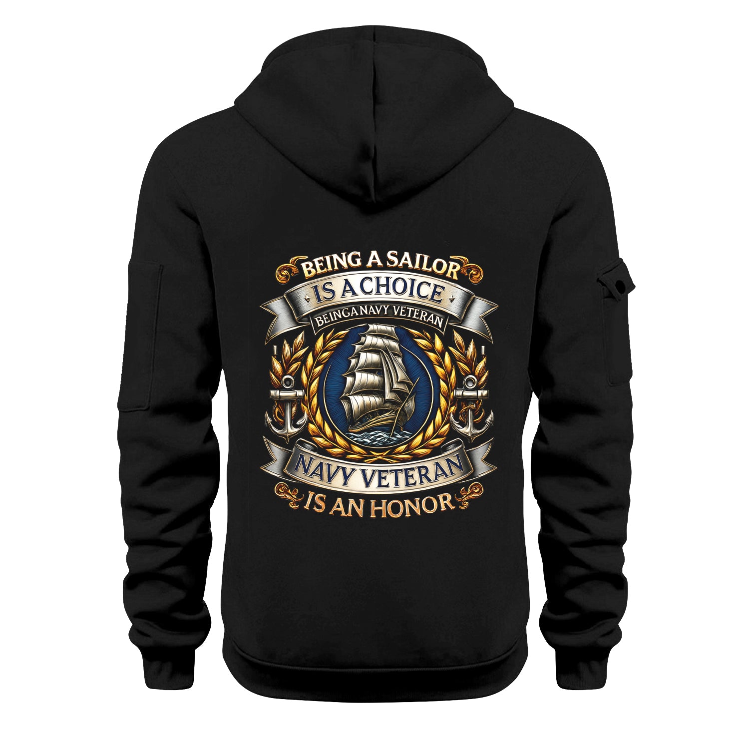 Personalized US Navy Quater Zip Hoodie JQZ11