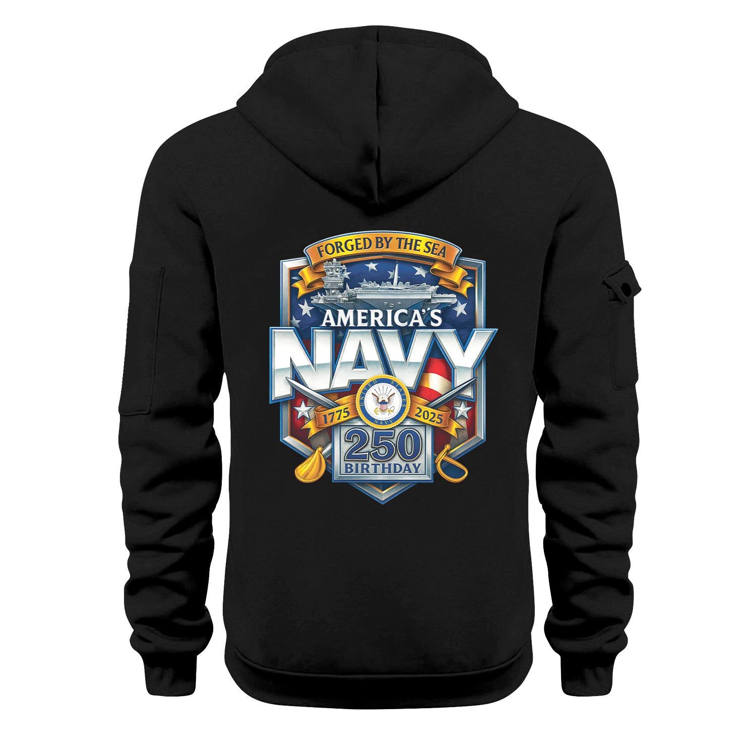 Personalized US Navy Quater Zip Hoodie JQZ01