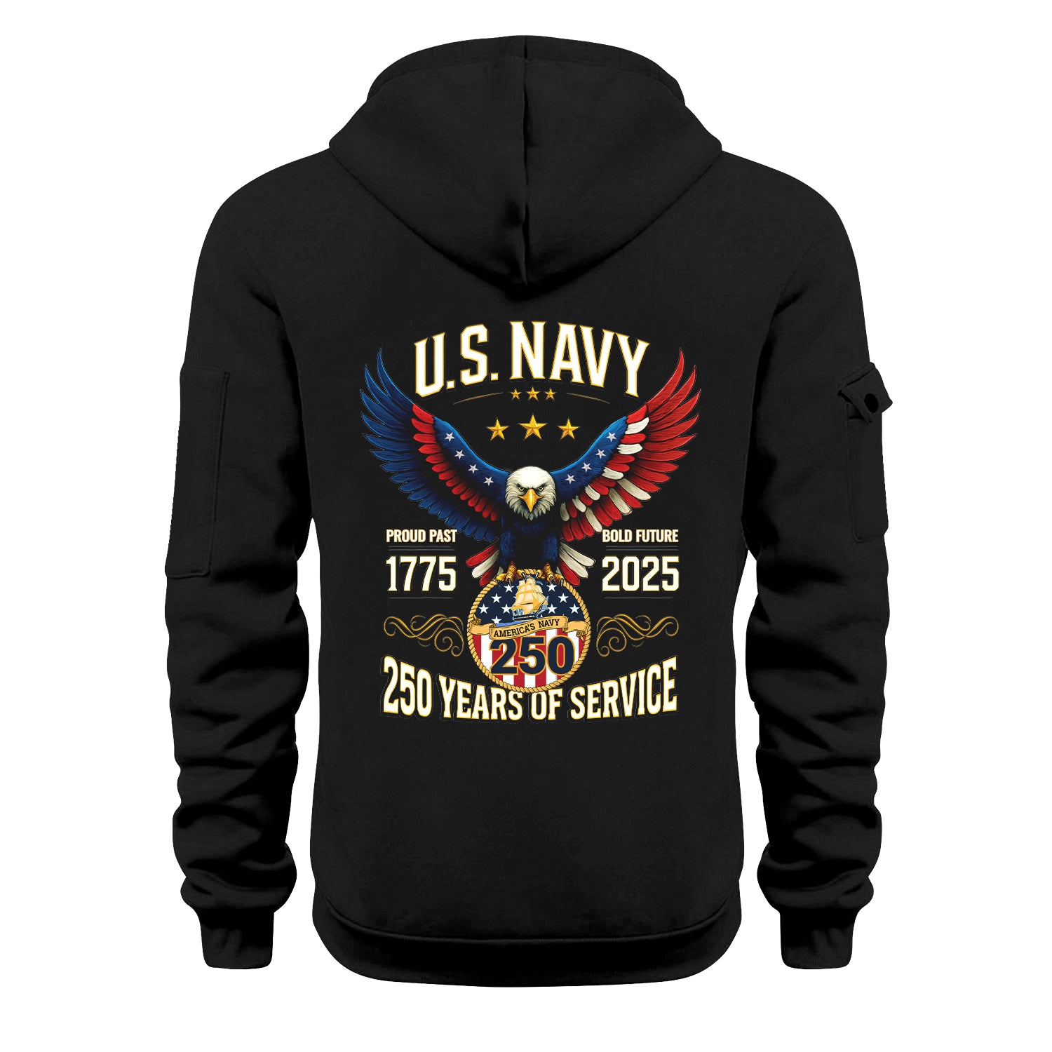 Personalized US Navy Quater Zip Hoodie JQZ05