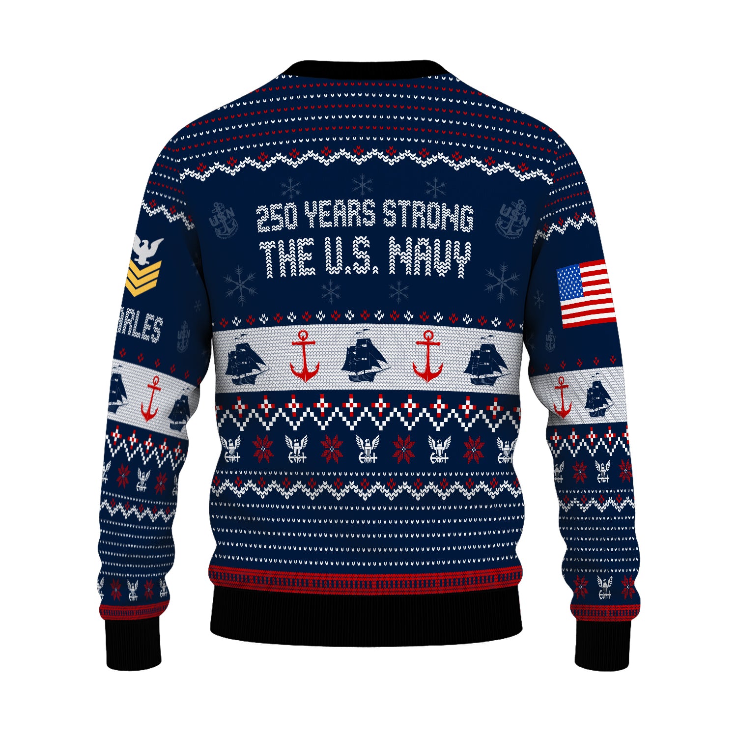 Personalized US Navy Christmas Ugly Sweater UST003