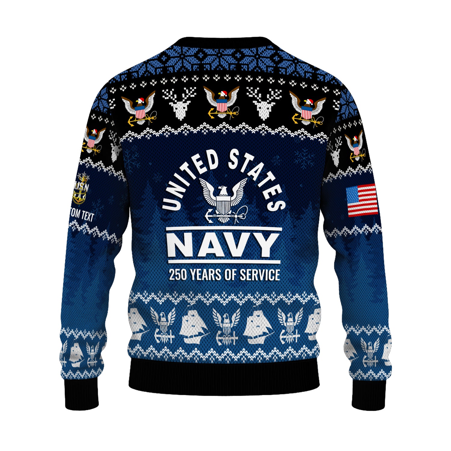 Personalized US Navy Christmas Ugly Sweater JUST07