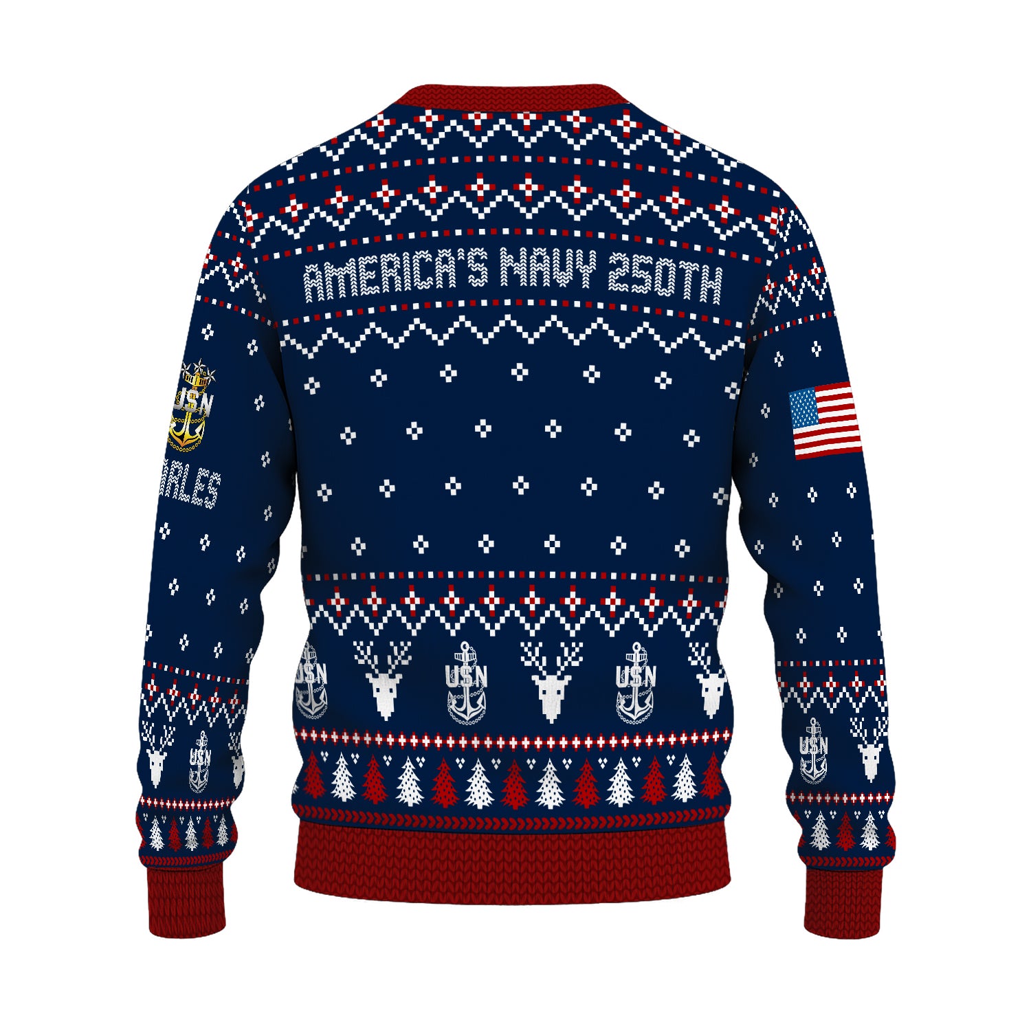 Personalized US Navy Christmas Ugly Sweater UST001