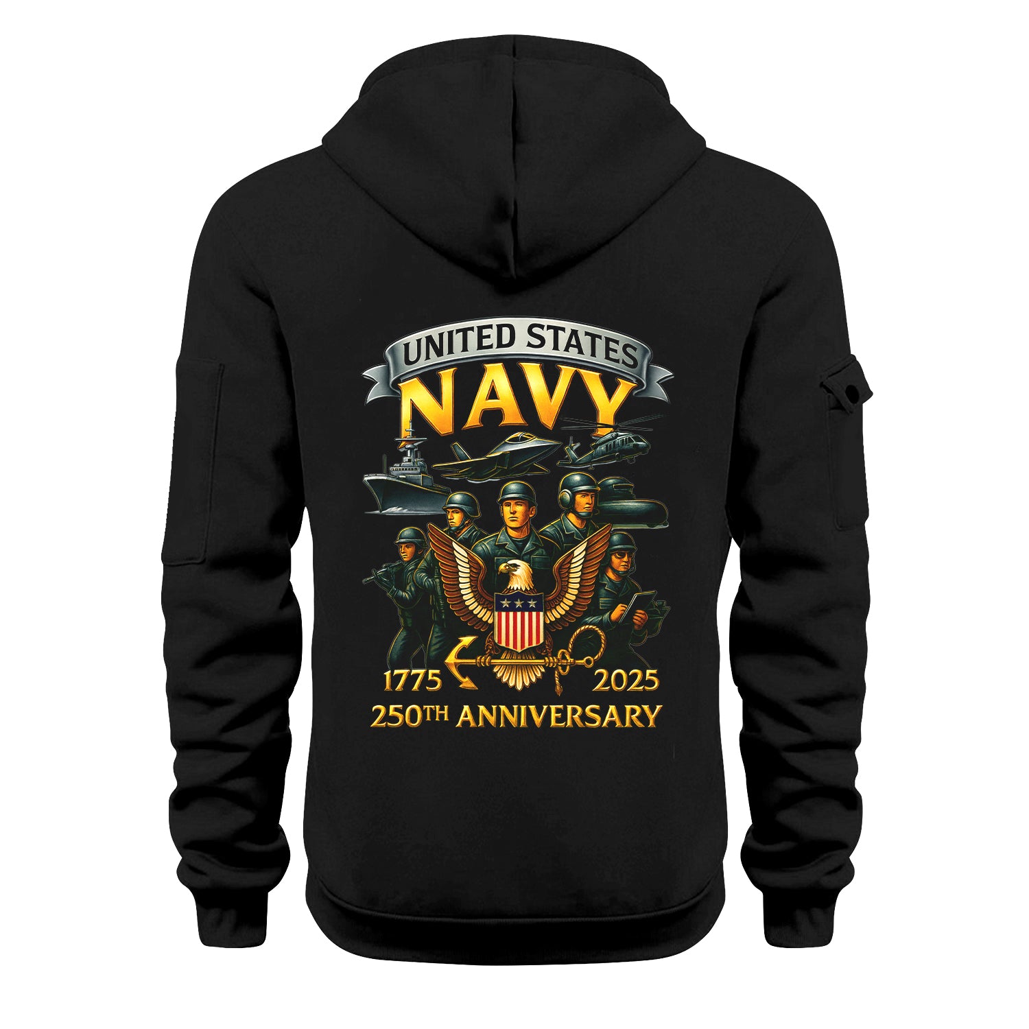 Personalized US Navy Quater Zip Hoodie JQZ09