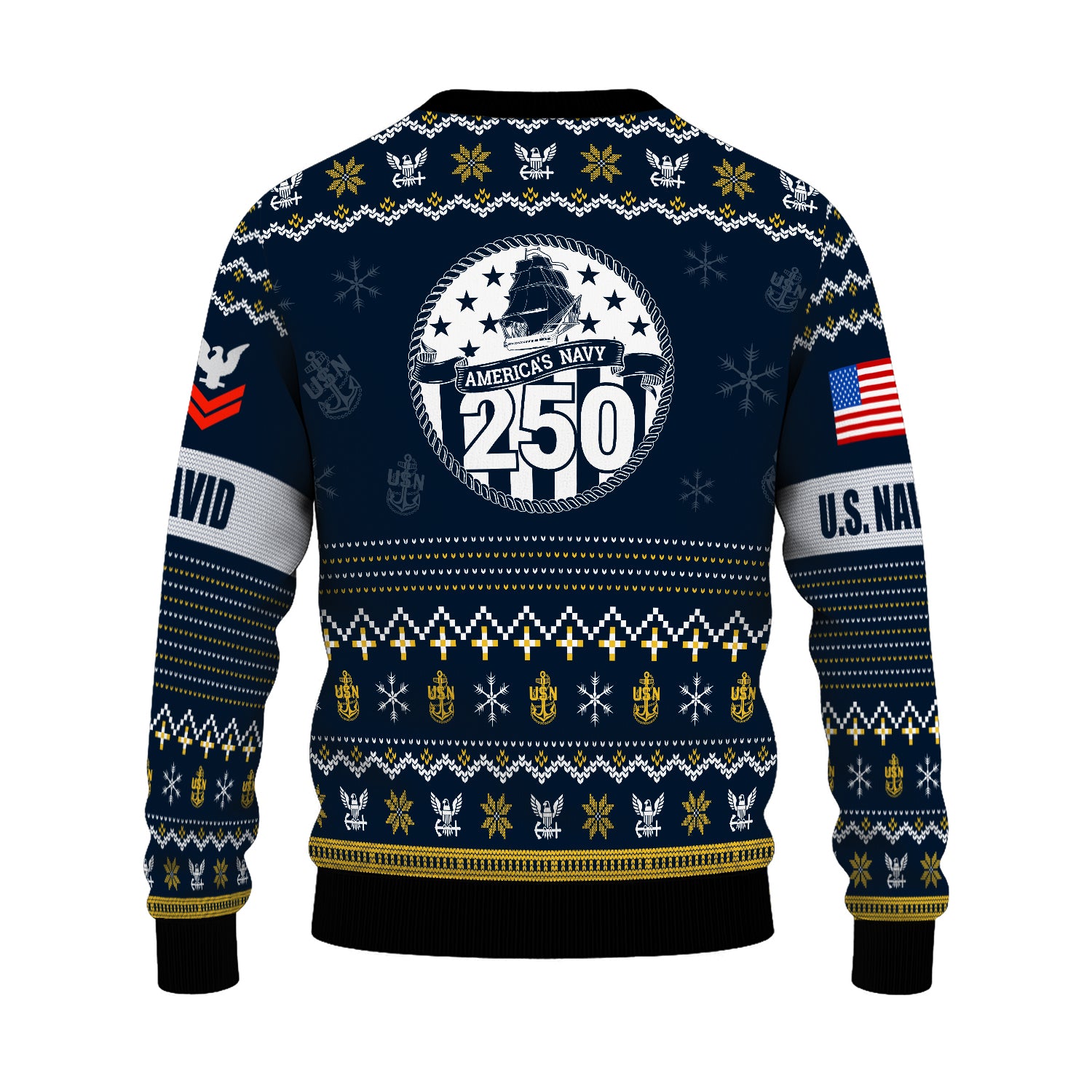 Personalized US Navy Christmas Ugly Sweater UST004
