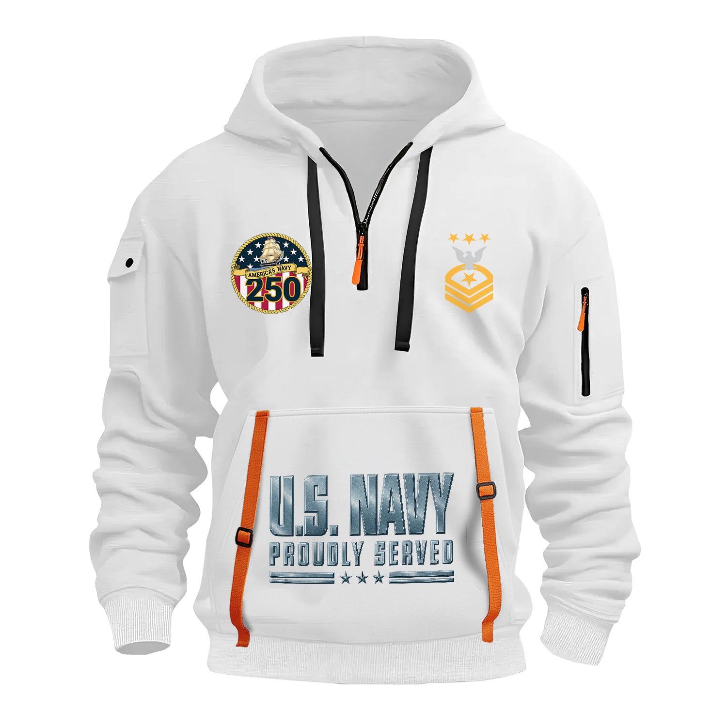 Personalized US Navy Quarter Zip Hoodie TQZ07