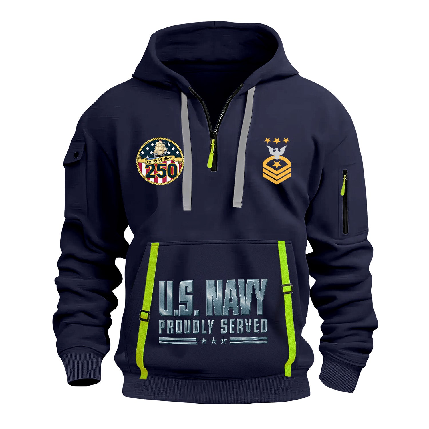 Personalized US Navy Quarter Zip Hoodie TQZ07