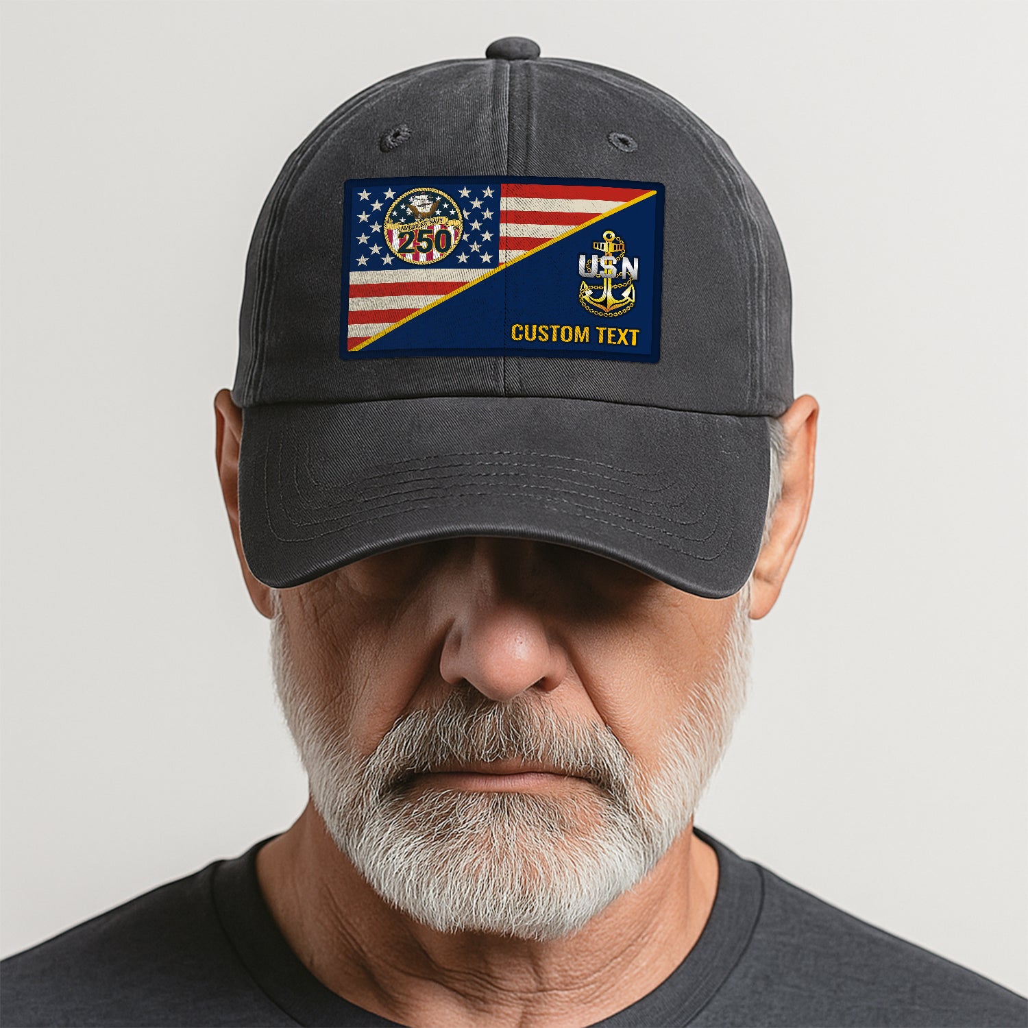 Custom Ranks & Text Premium Washed Denim Cap DC017