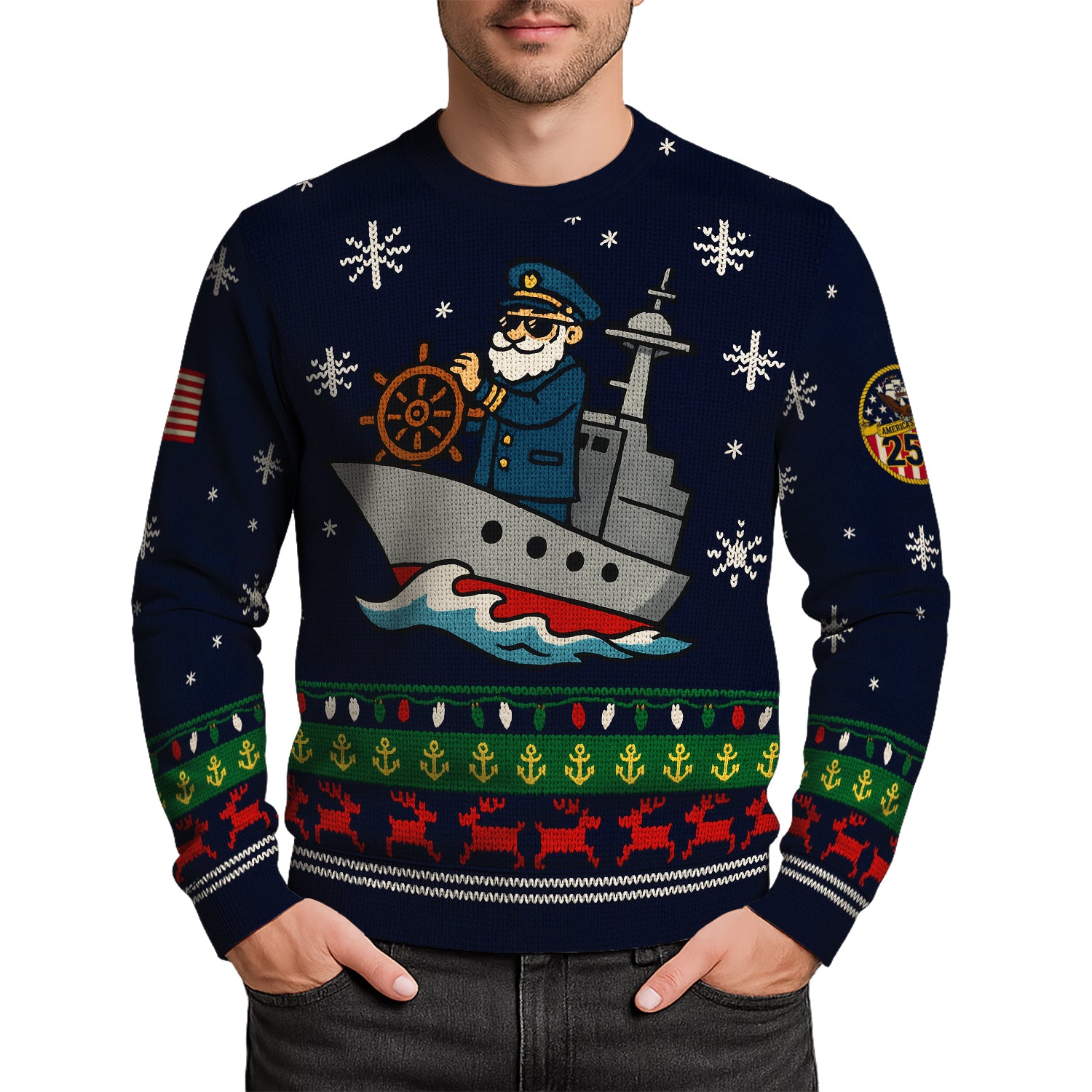 US Navy Christmas Ugly Sweater