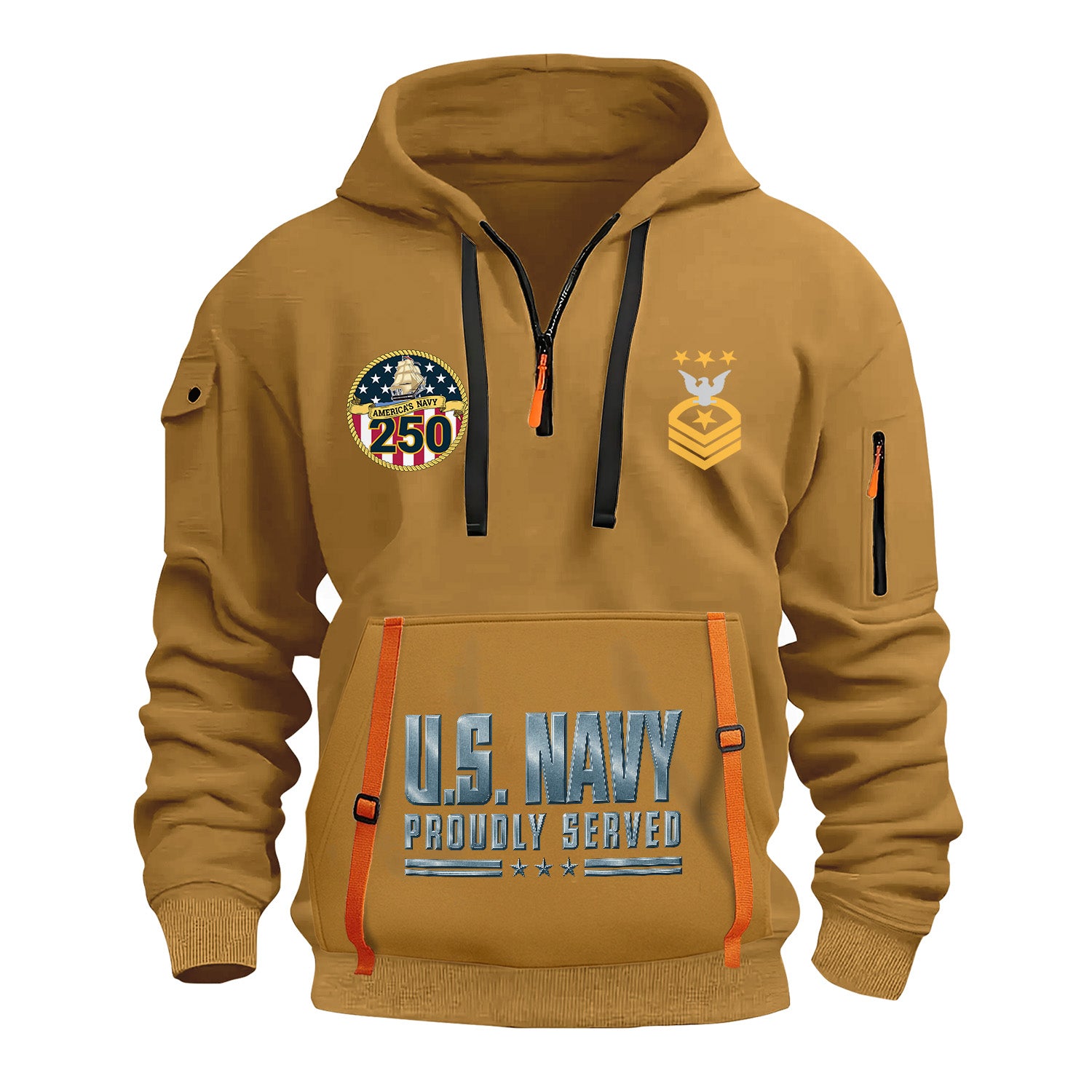 Personalized US Navy Quarter Zip Hoodie TQZ07