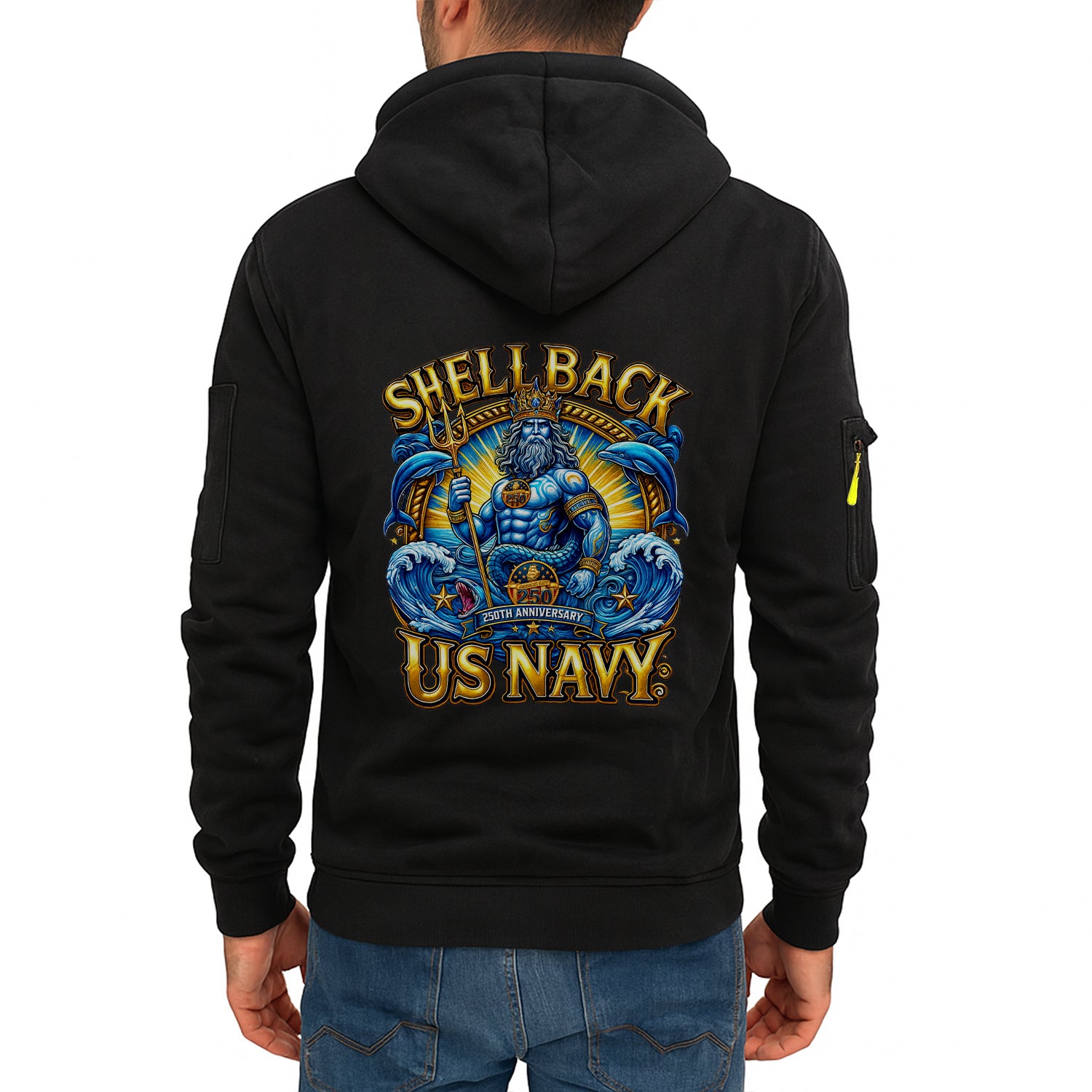 Personalized US Navy Quater Zip Hoodie JQZ10
