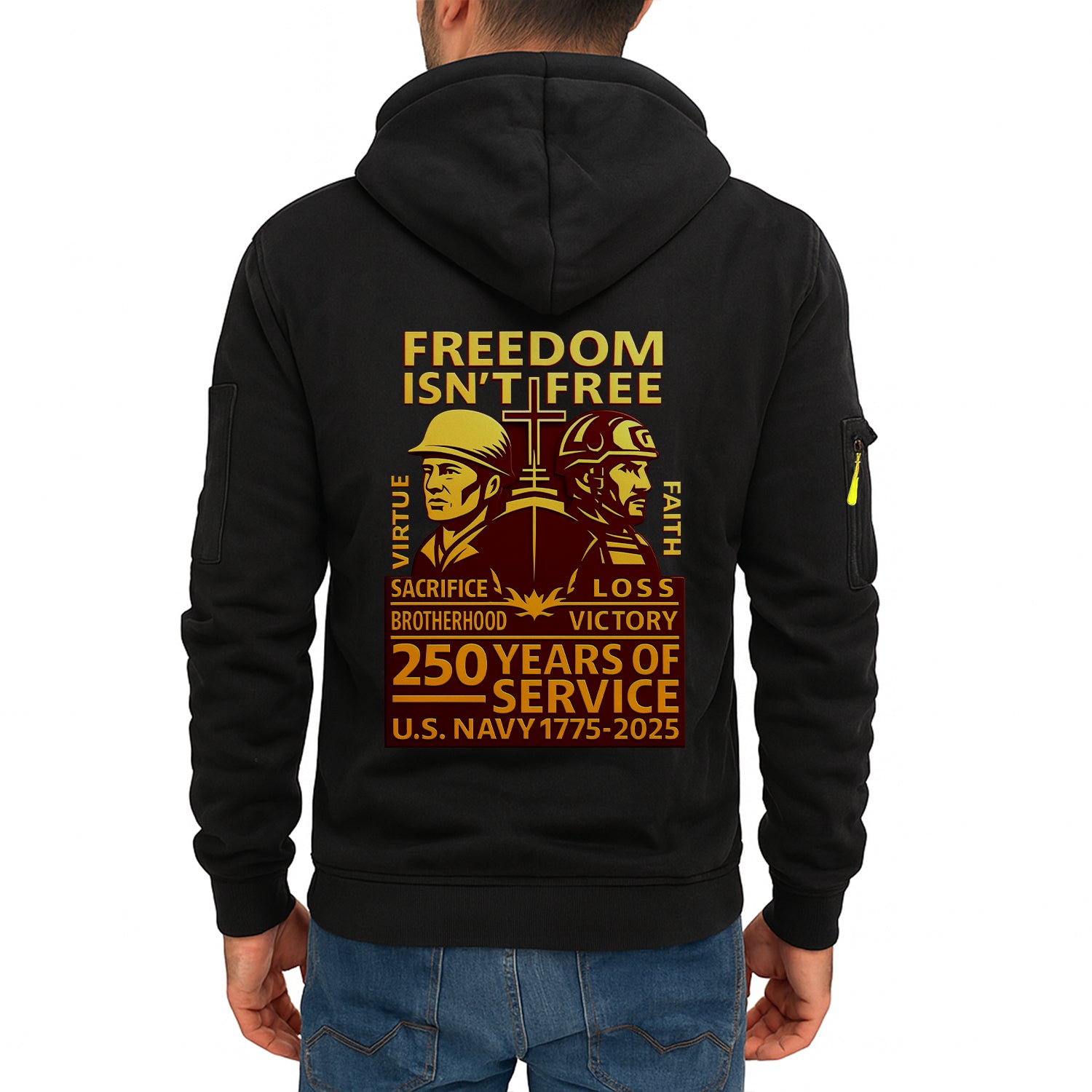 Personalized US Navy Quater Zip Hoodie JQZ06