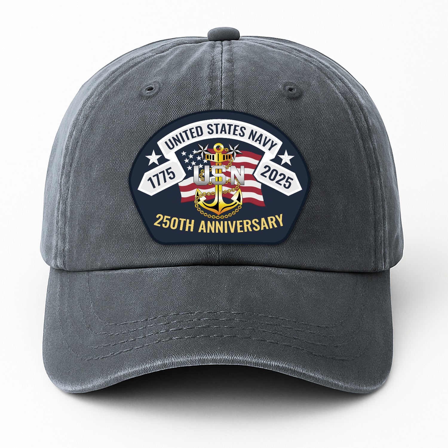US Navy 250th Anivesary Premium Washed Denim Cap