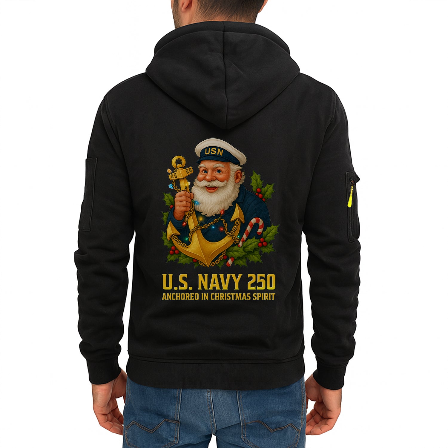 Personalized US Navy Quater Zip Hoodie JQZ07