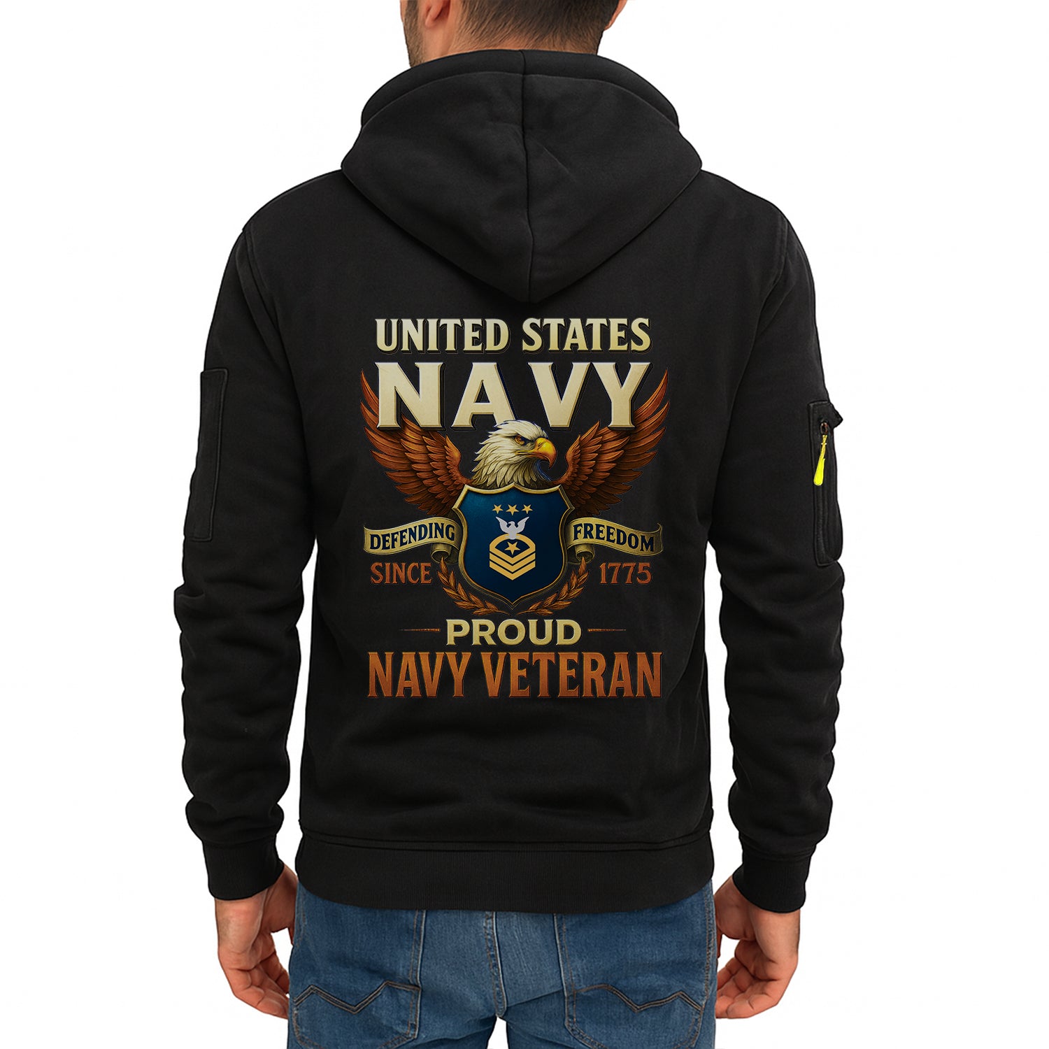 Personalized US Navy Quater Zip Hoodie JQZ03