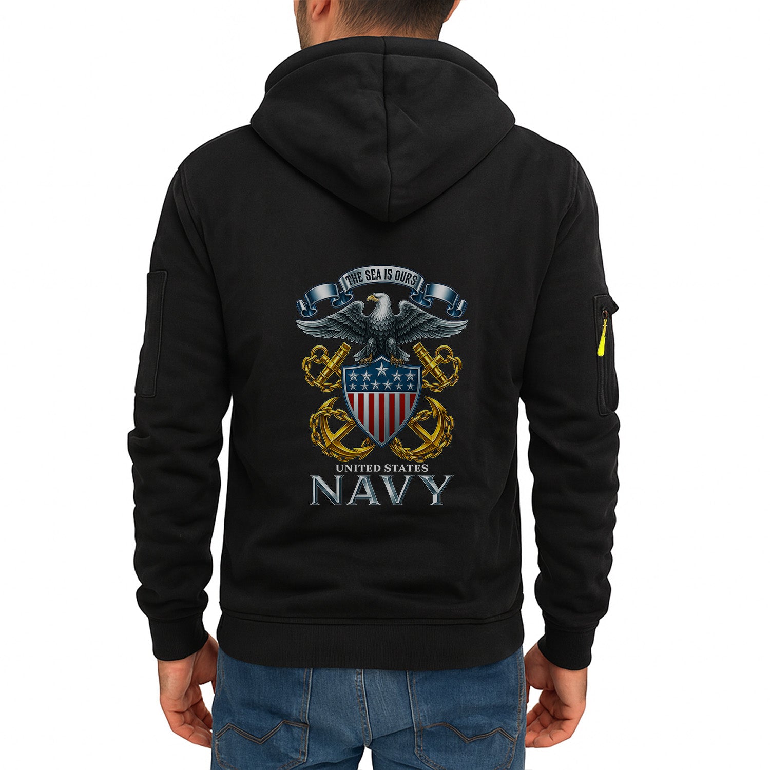 Custom US Navy Ranks Quarter Zip Hoodie TQZ05