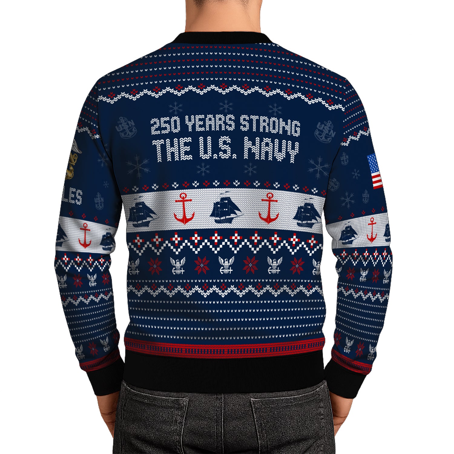 Personalized US Navy Christmas Ugly Sweater UST003
