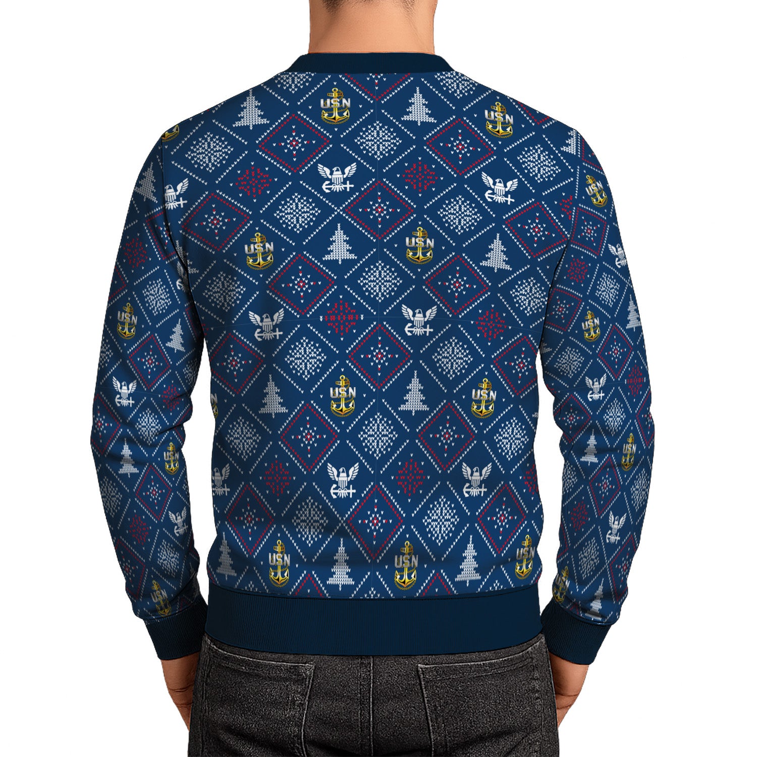 Personalized US Navy Christmas Ugly Sweater UST017