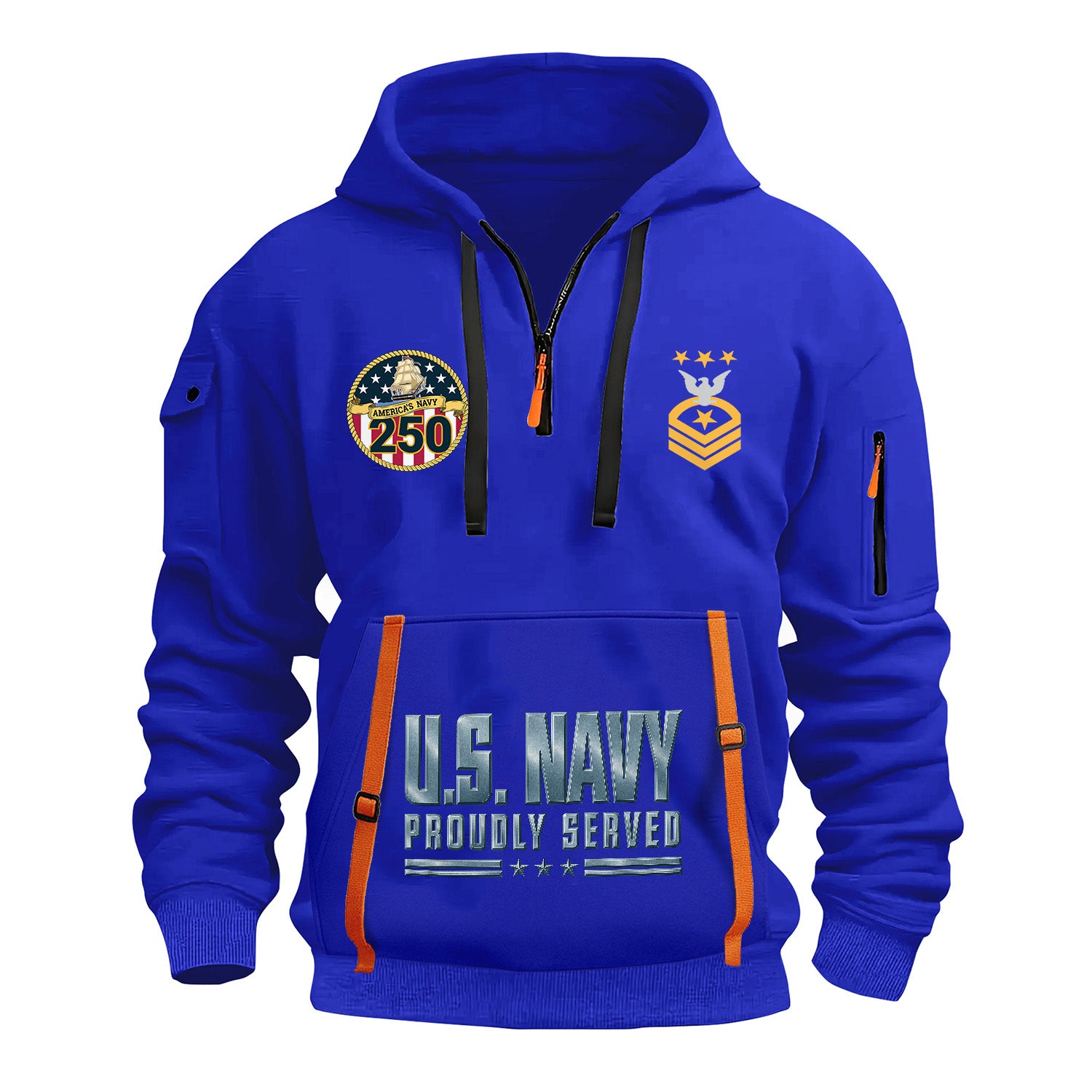 Personalized US Navy Quarter Zip Hoodie TQZ07