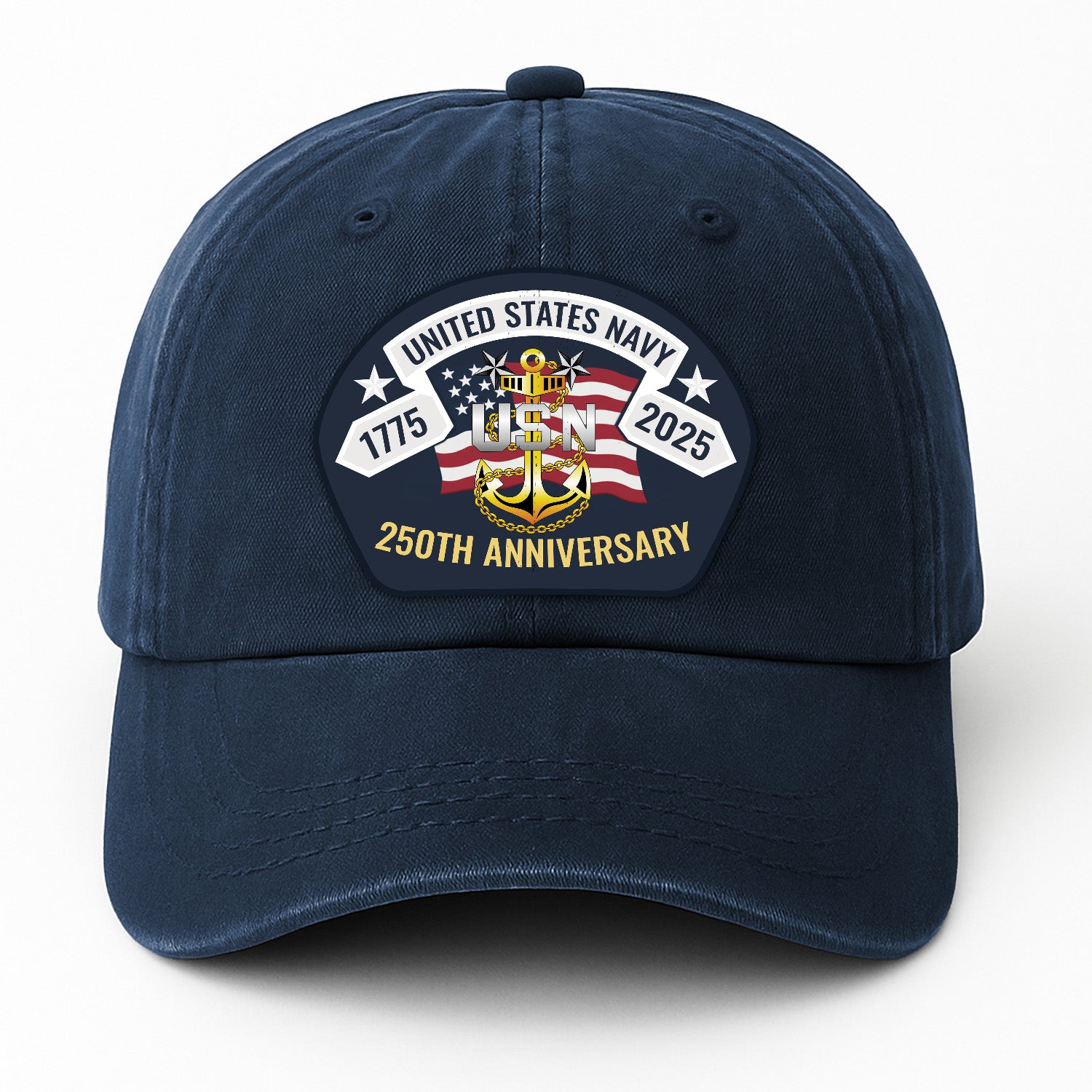 US Navy 250th Anivesary Premium Washed Denim Cap