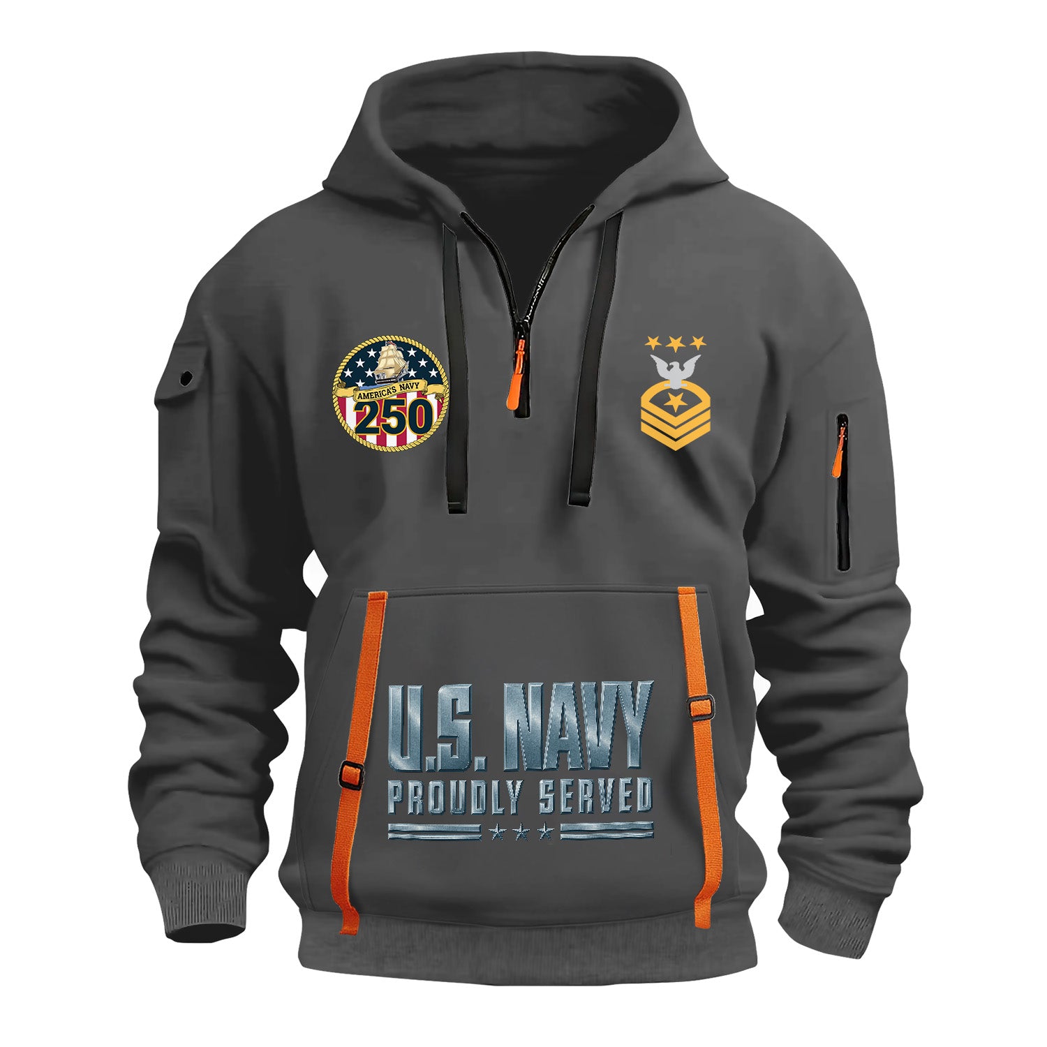 Personalized US Navy Quarter Zip Hoodie TQZ07