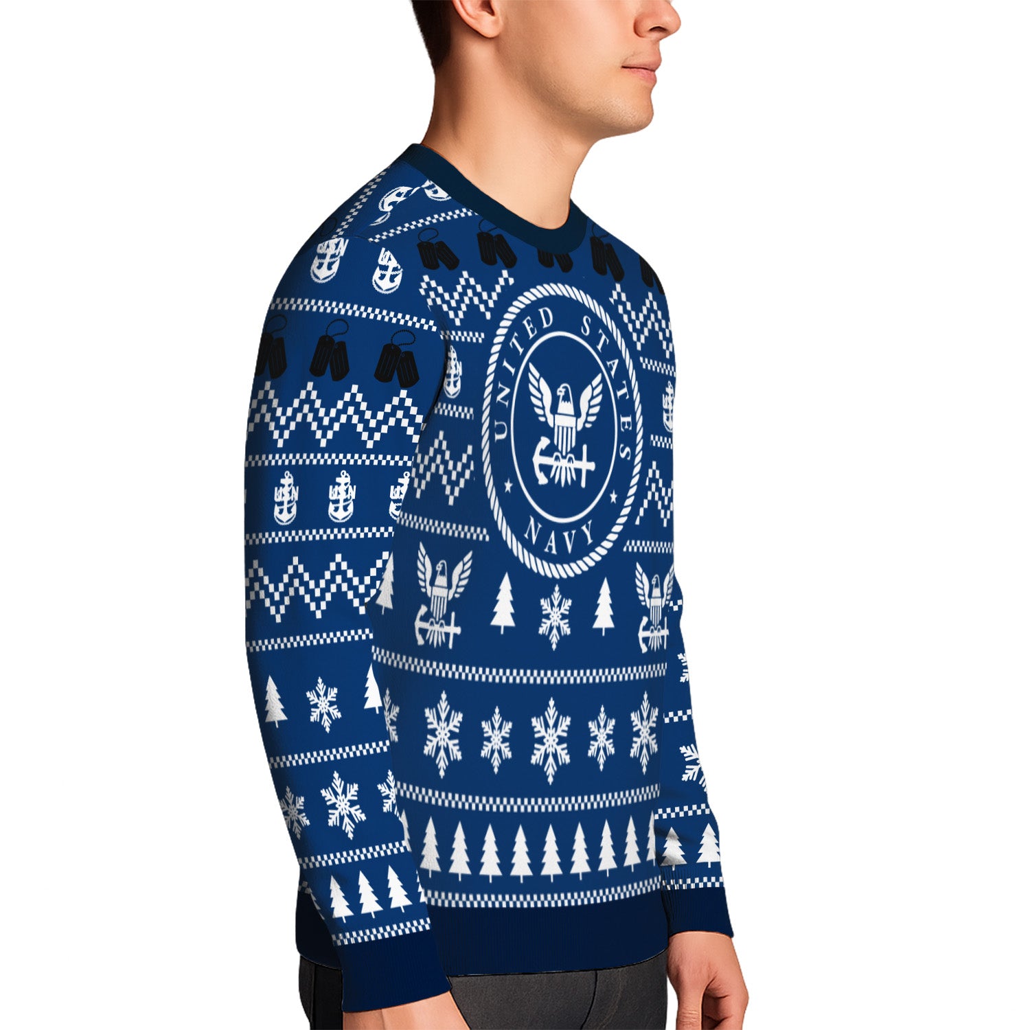 Personalized 250th US Navy Christmas Ugly Sweater UST016