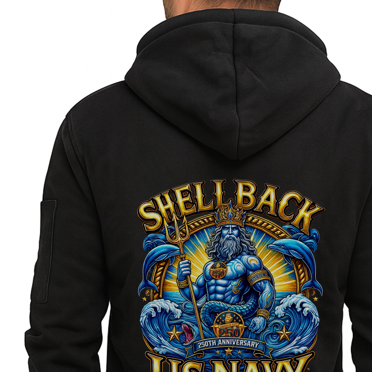 Personalized US Navy Quater Zip Hoodie JQZ10