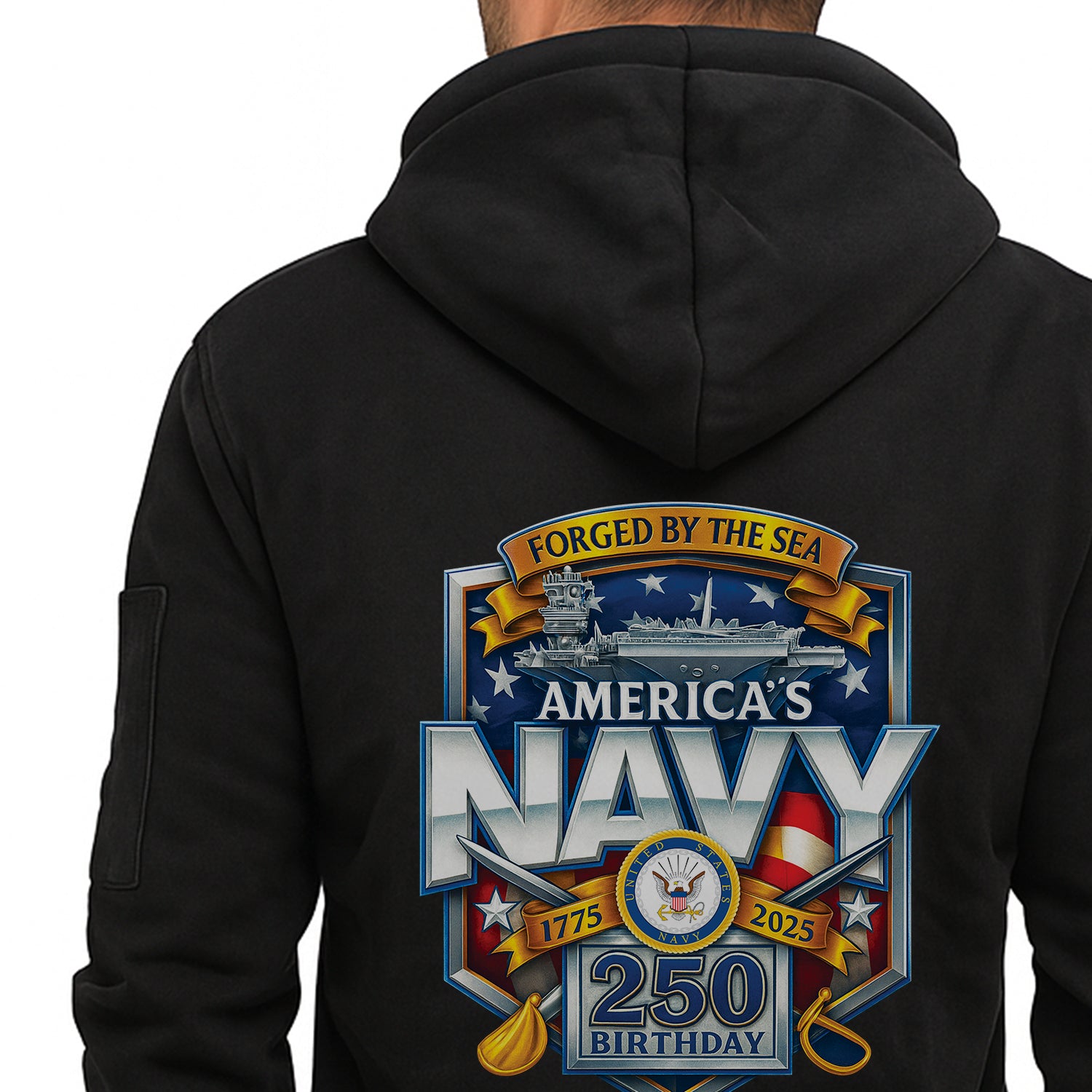 Personalized US Navy Quater Zip Hoodie JQZ01