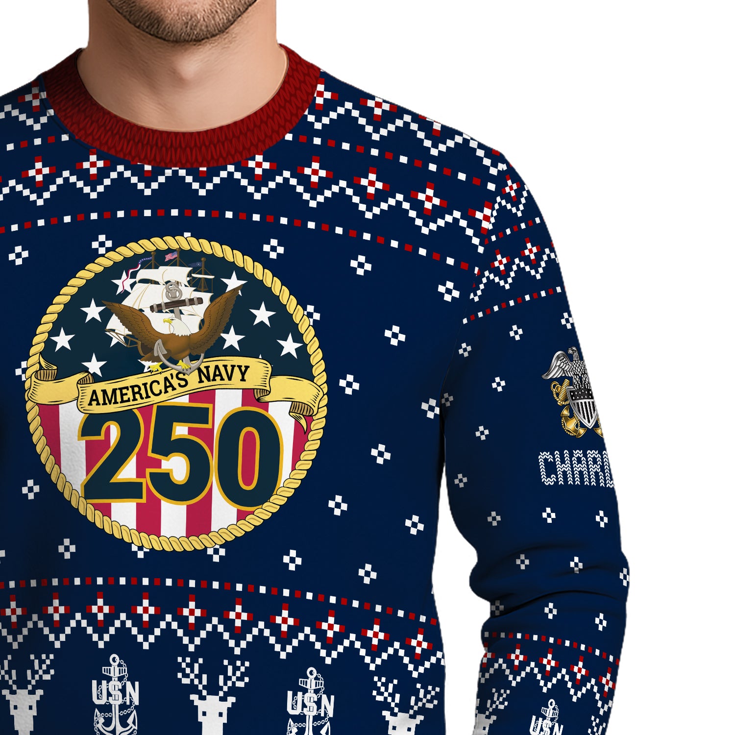 Personalized US Navy Christmas Ugly Sweater UST001