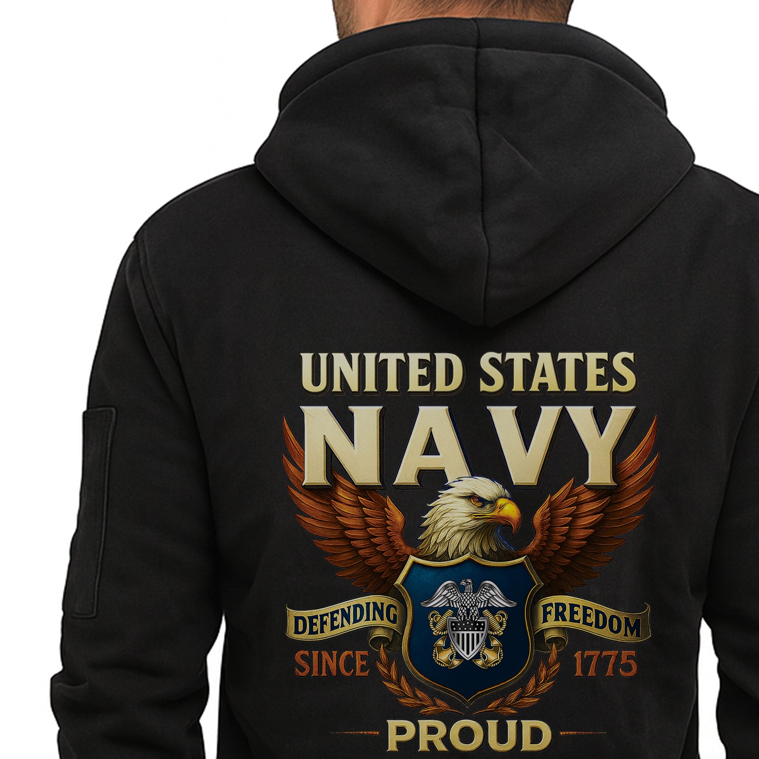Personalized US Navy Quater Zip Hoodie JQZ03