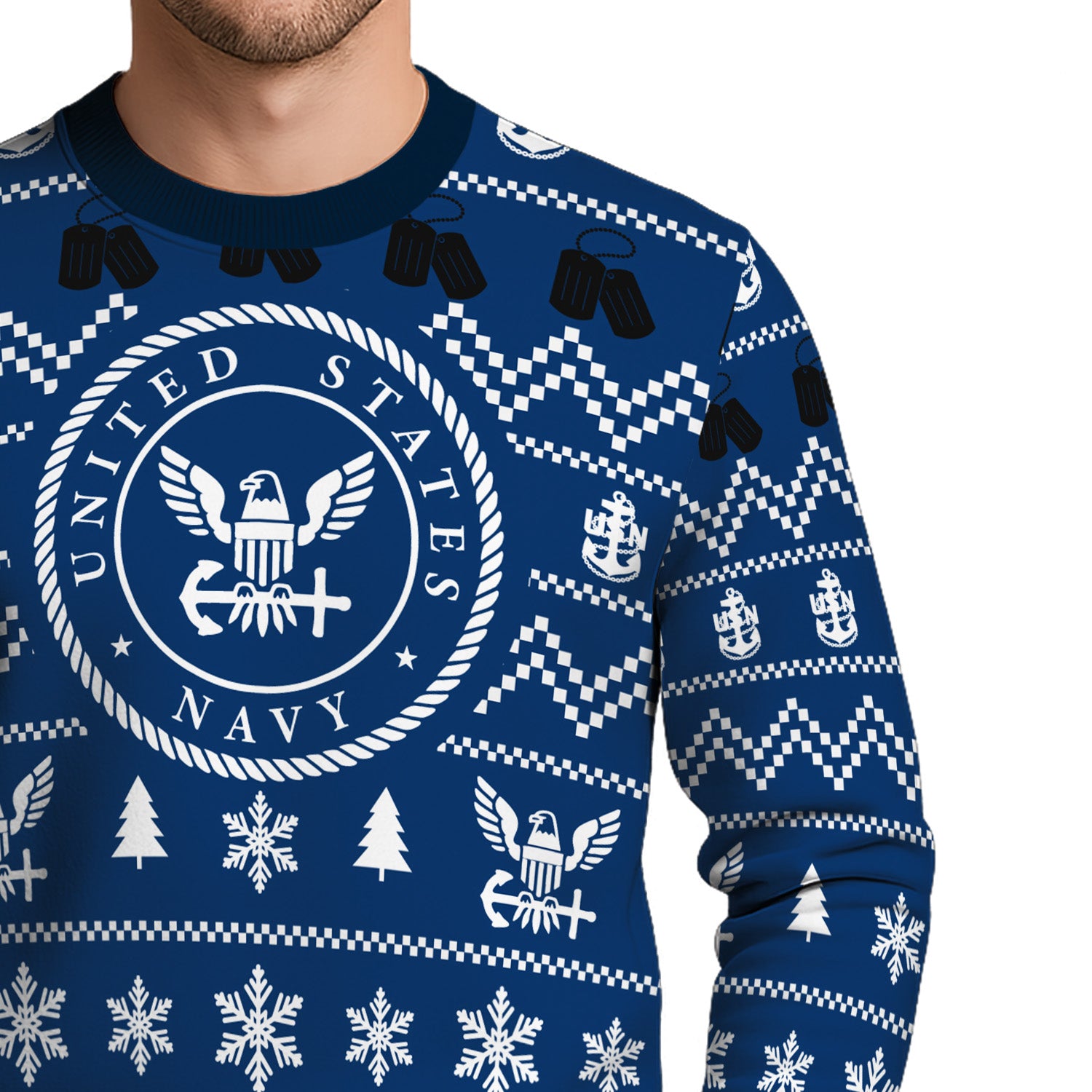 Personalized 250th US Navy Christmas Ugly Sweater UST016