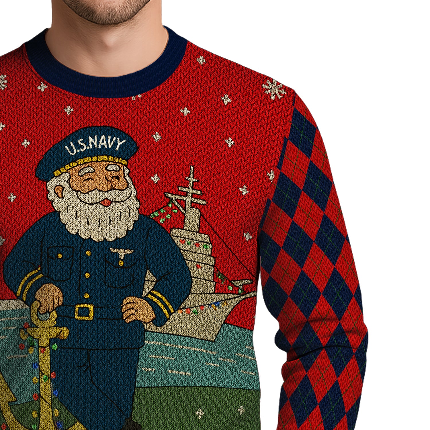 US Navy 250 Years Strong Christmas Ugly Sweater
