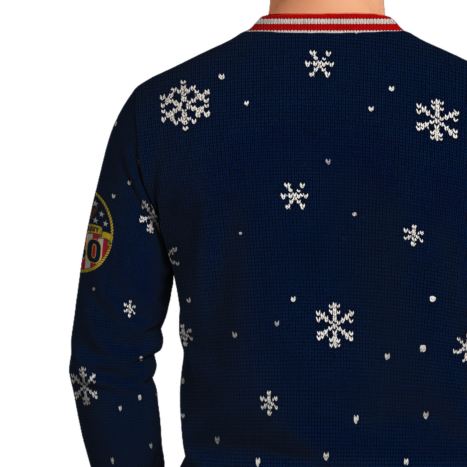 US Navy 250 Anchored In Christmas Spirit Christmas Ugly Sweater