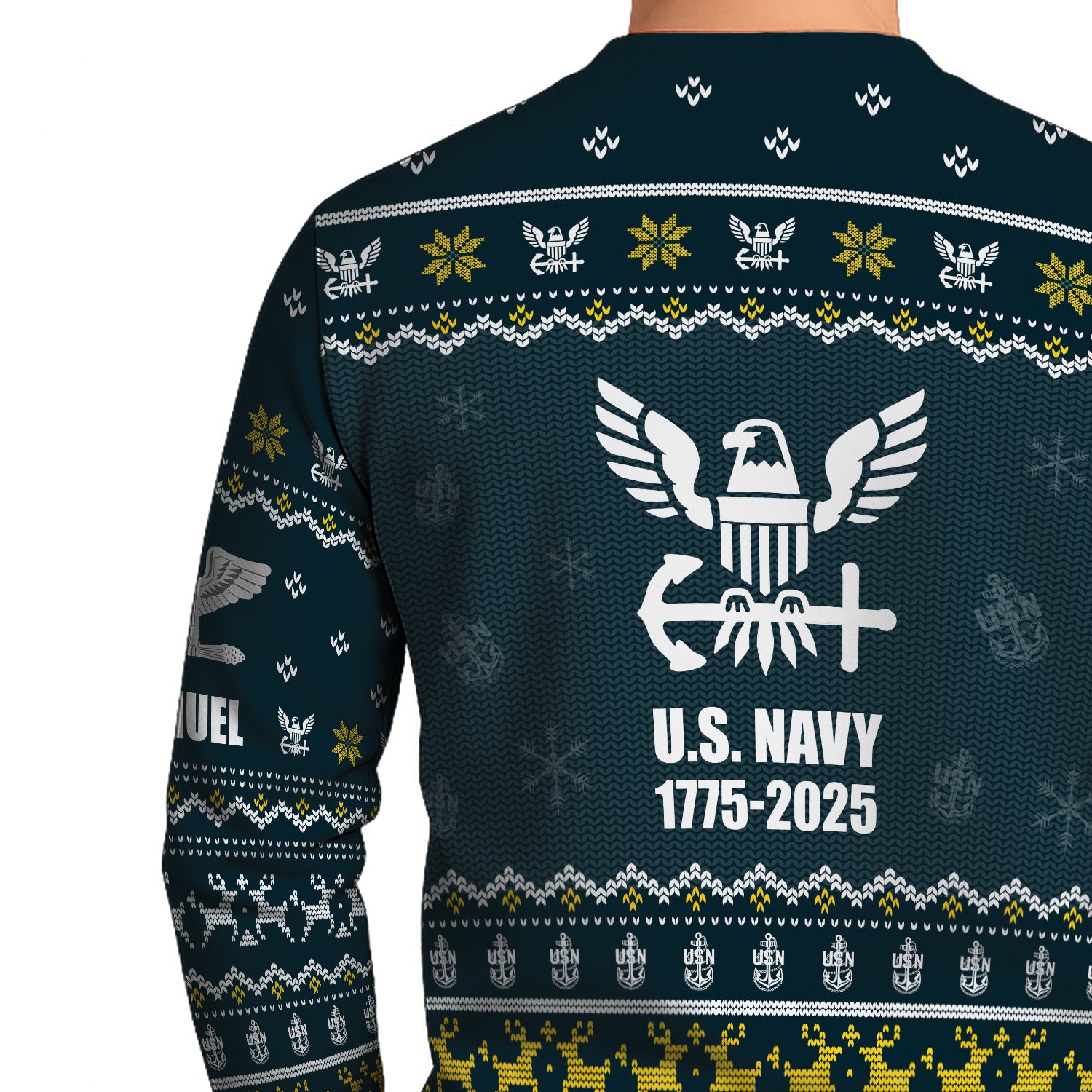 Personalized US Navy Christmas Ugly Sweater UST002