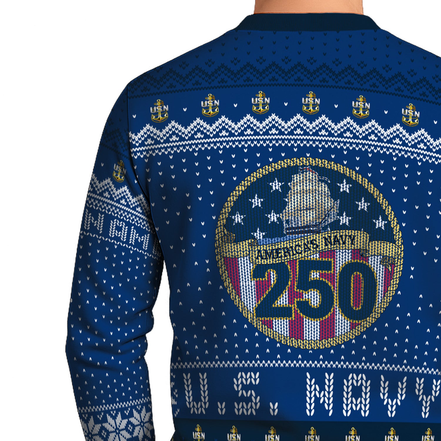 Personalized US Navy Christmas Ugly Sweater UST018