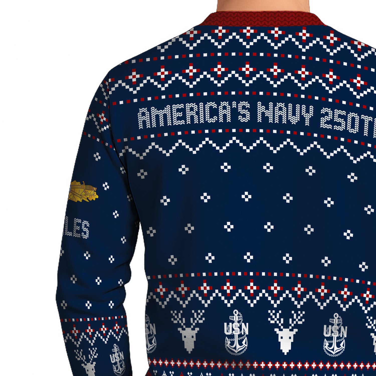 Personalized US Navy Christmas Ugly Sweater UST001