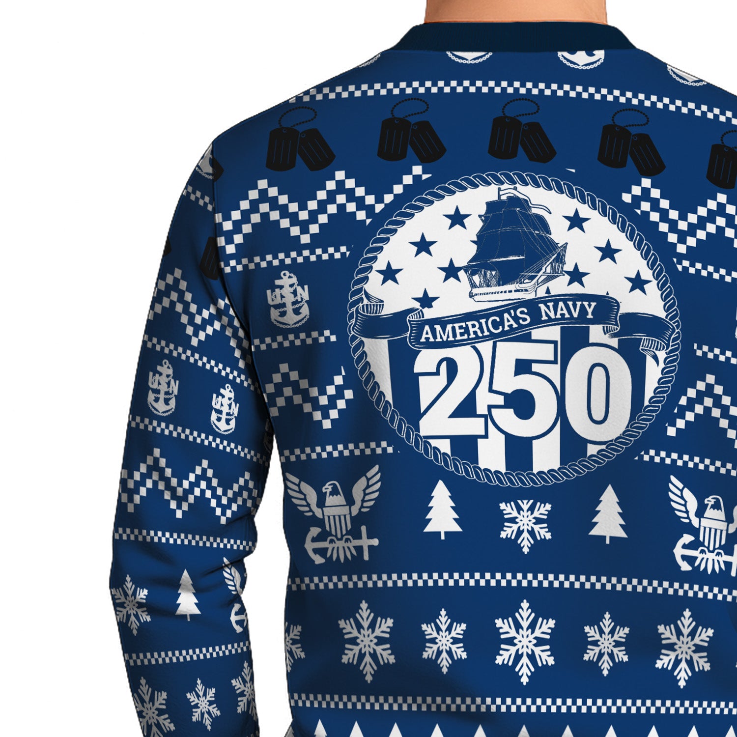 Personalized 250th US Navy Christmas Ugly Sweater UST016