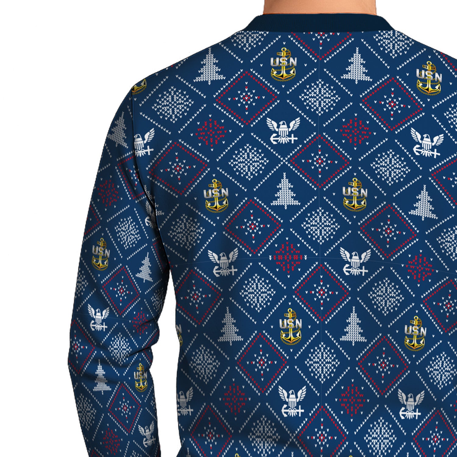 Personalized US Navy Christmas Ugly Sweater UST017