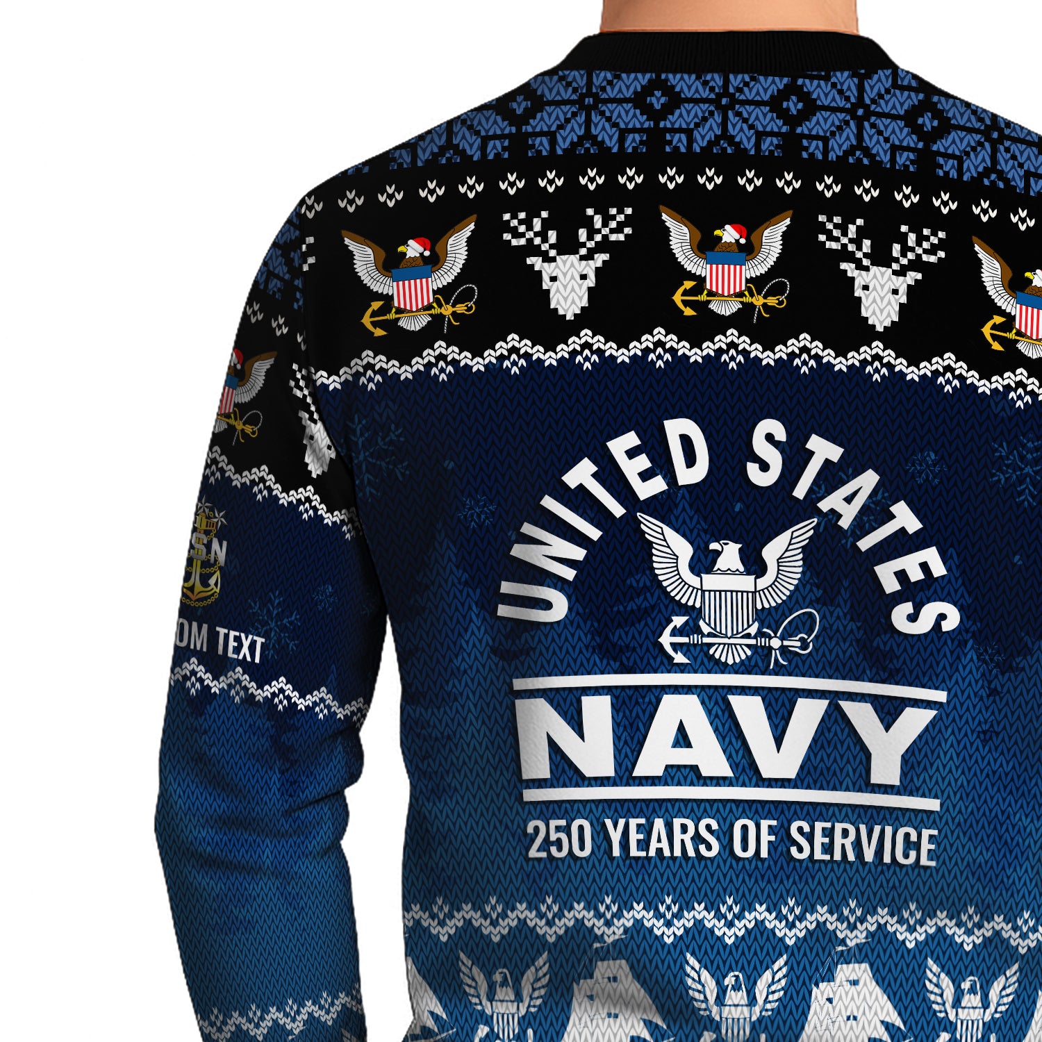 Personalized US Navy Christmas Ugly Sweater JUST07